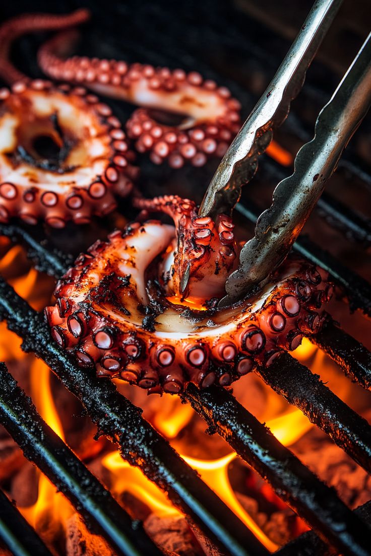 Pulpo Zarandeado en Kamado