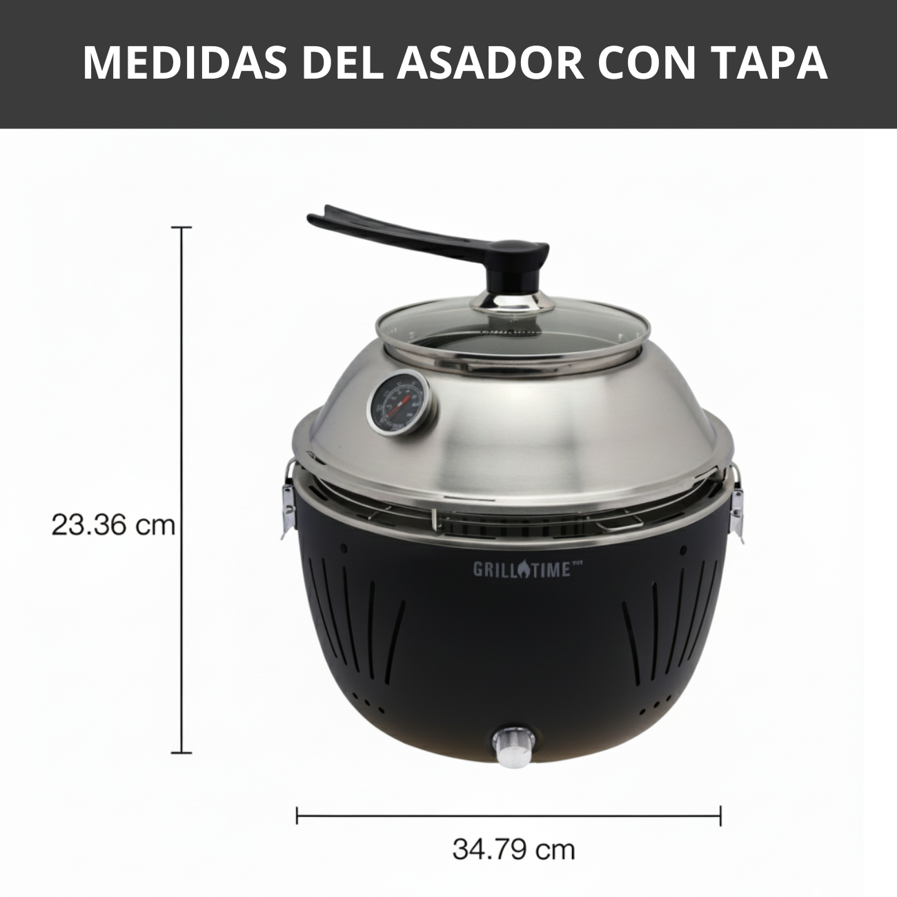 Asador Portátil Tailgater con Tapa de Carbón - 13 pulgadas