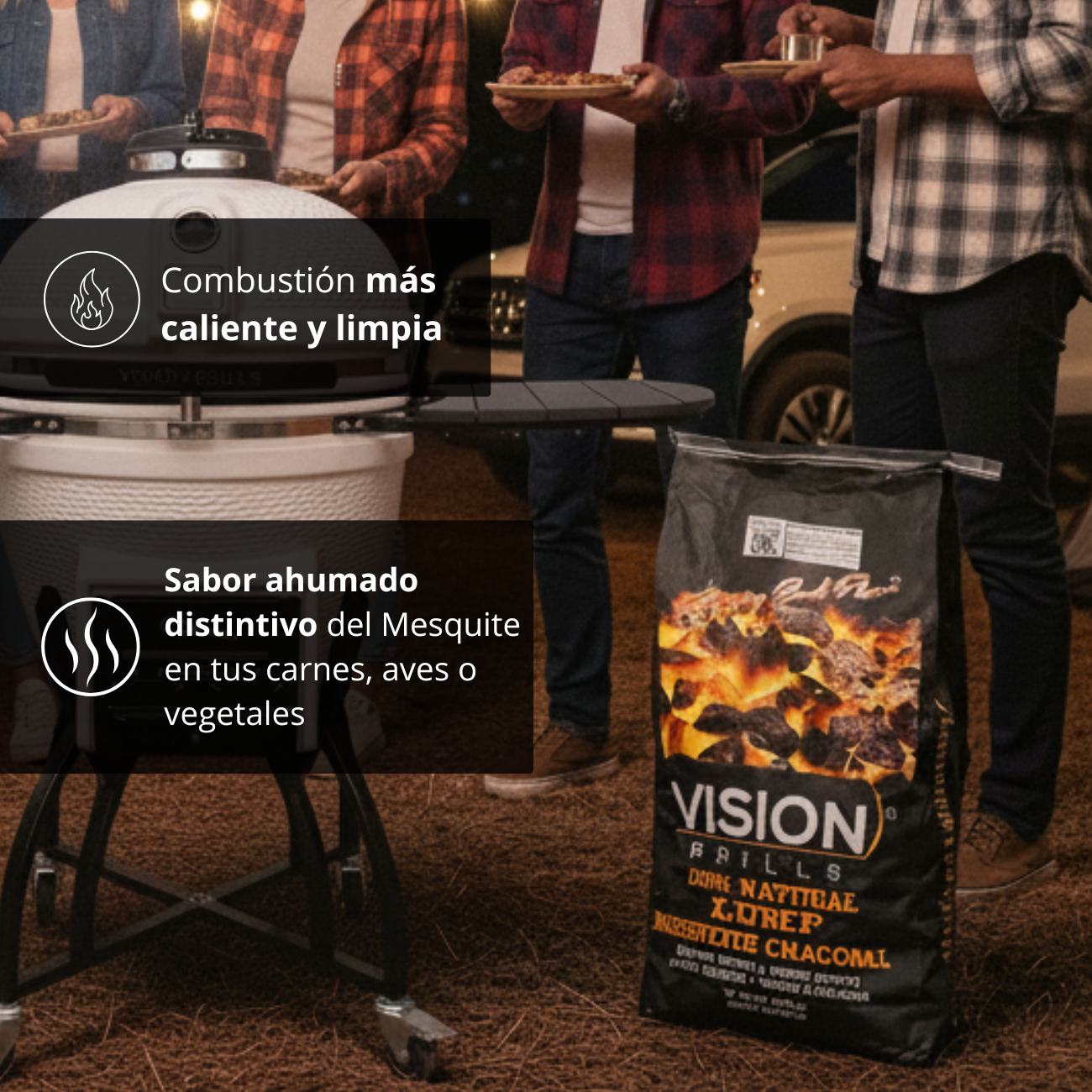 Carbón de Mesquite 100% Natural. Bolsa 20 lb.