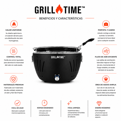 Asador Portátil Tailgater con Plancha de Carbón -  13 pulgadas