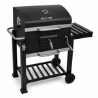 Asador Cuadrado De Hierro Deluxe Con Ruedas Y Mesa Lateral