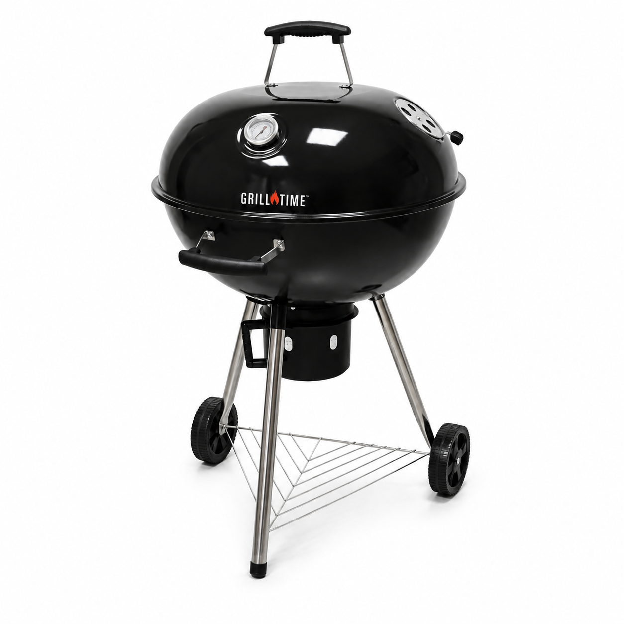 Asador Redondo de Carbón Tipo Kettle Grill Time para Jardín y Exterior