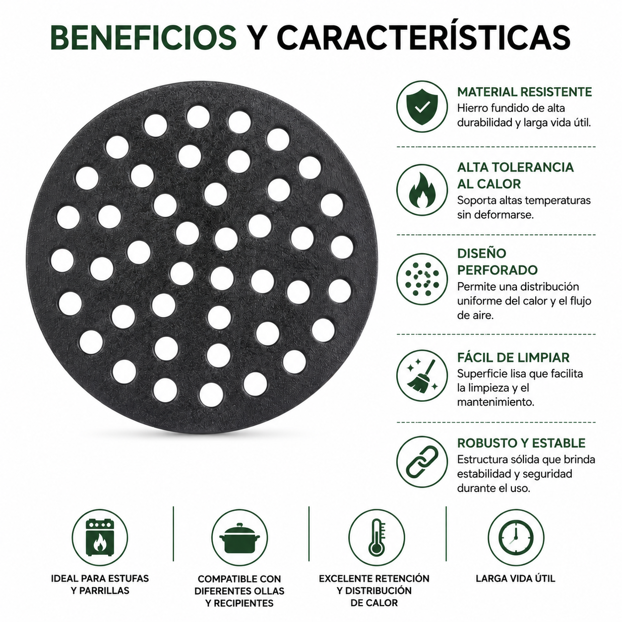 PARRILLA PARA  CARBÓN NEGRA