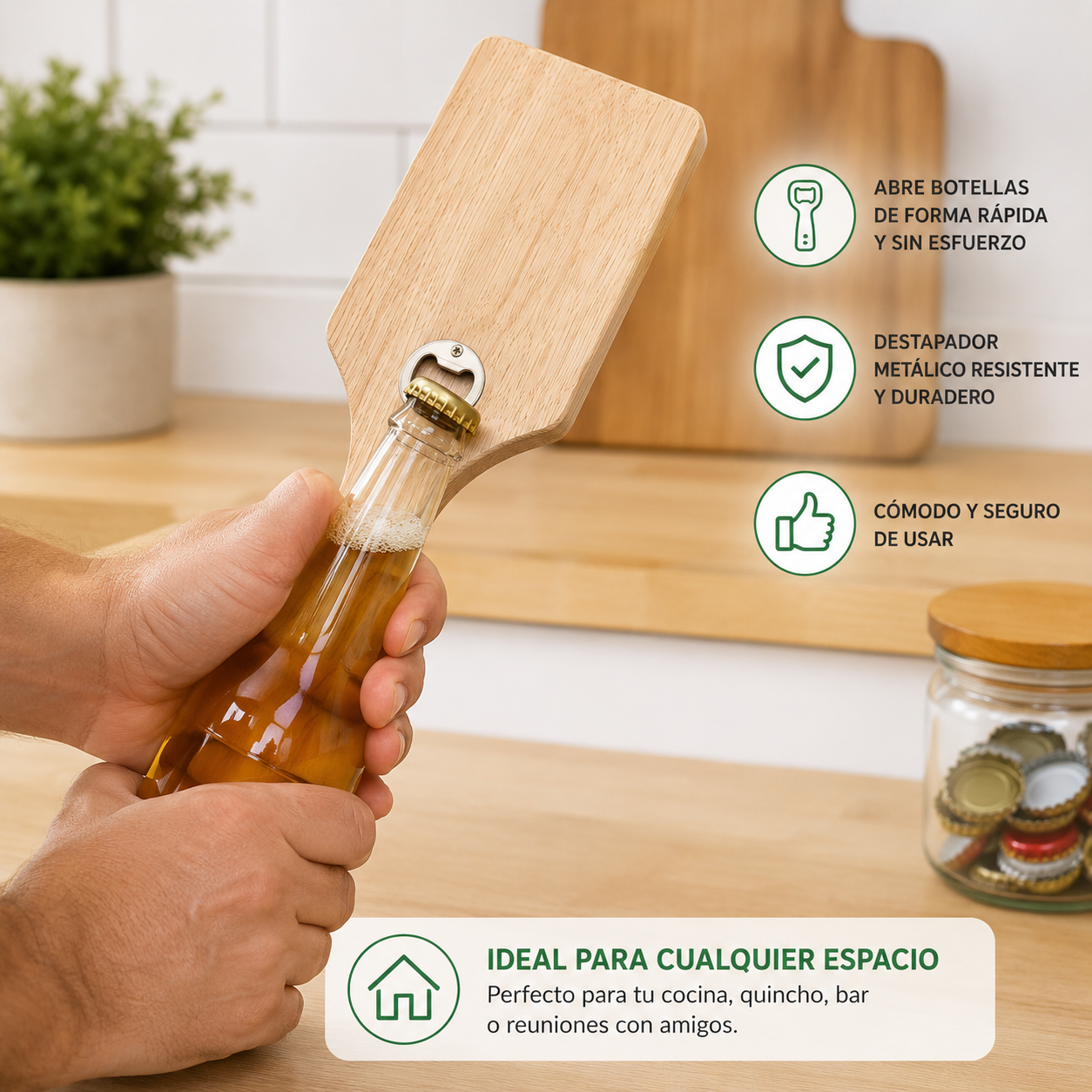 Raspador Limpiador Para Parrilla Madera Encino