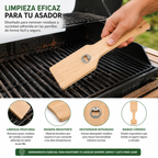 Raspador Limpiador Para Parrilla Madera Encino