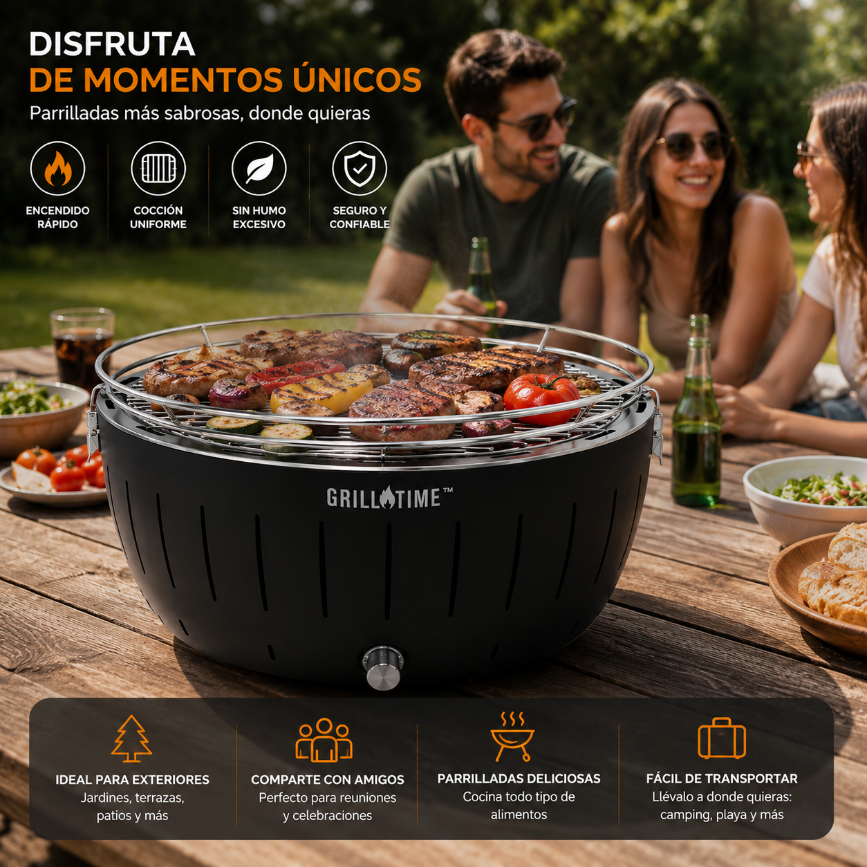 Asador Portátil Tailgater GTX de Carbón - 16 pulgadas