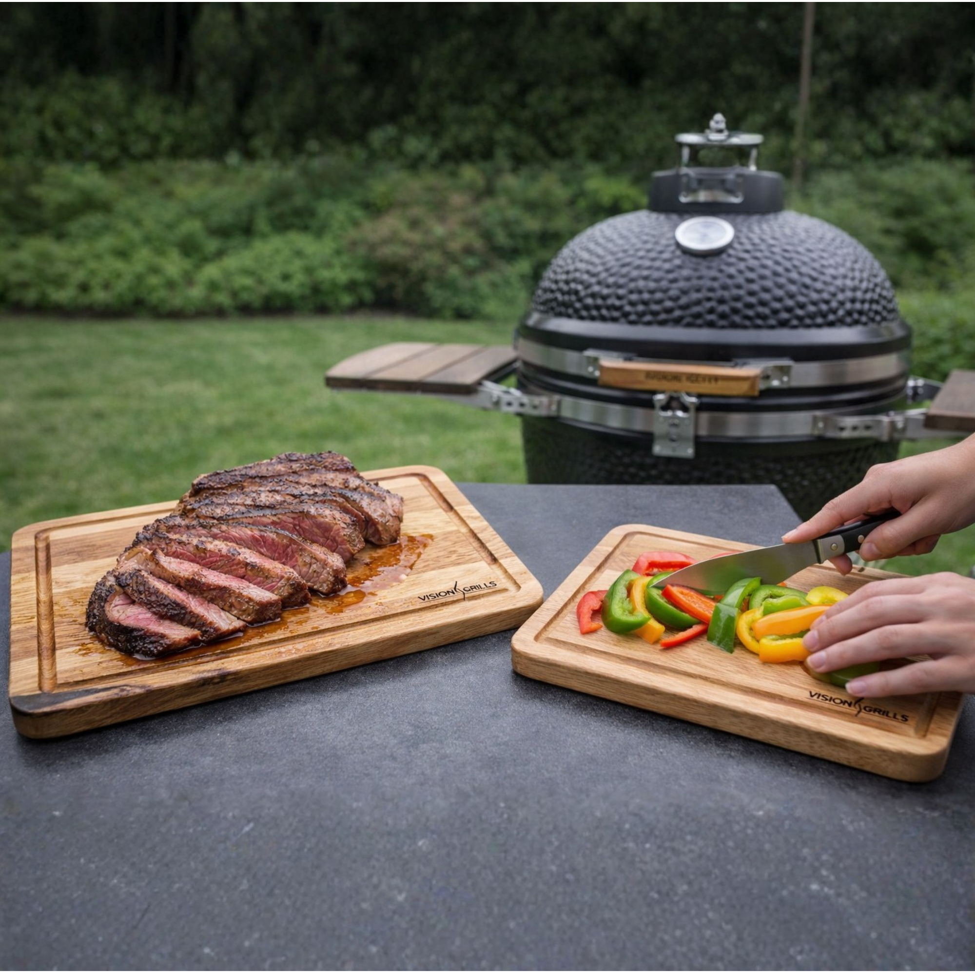Set 2 Tablas Encino Natural Para Picar Carne Lisa Madera