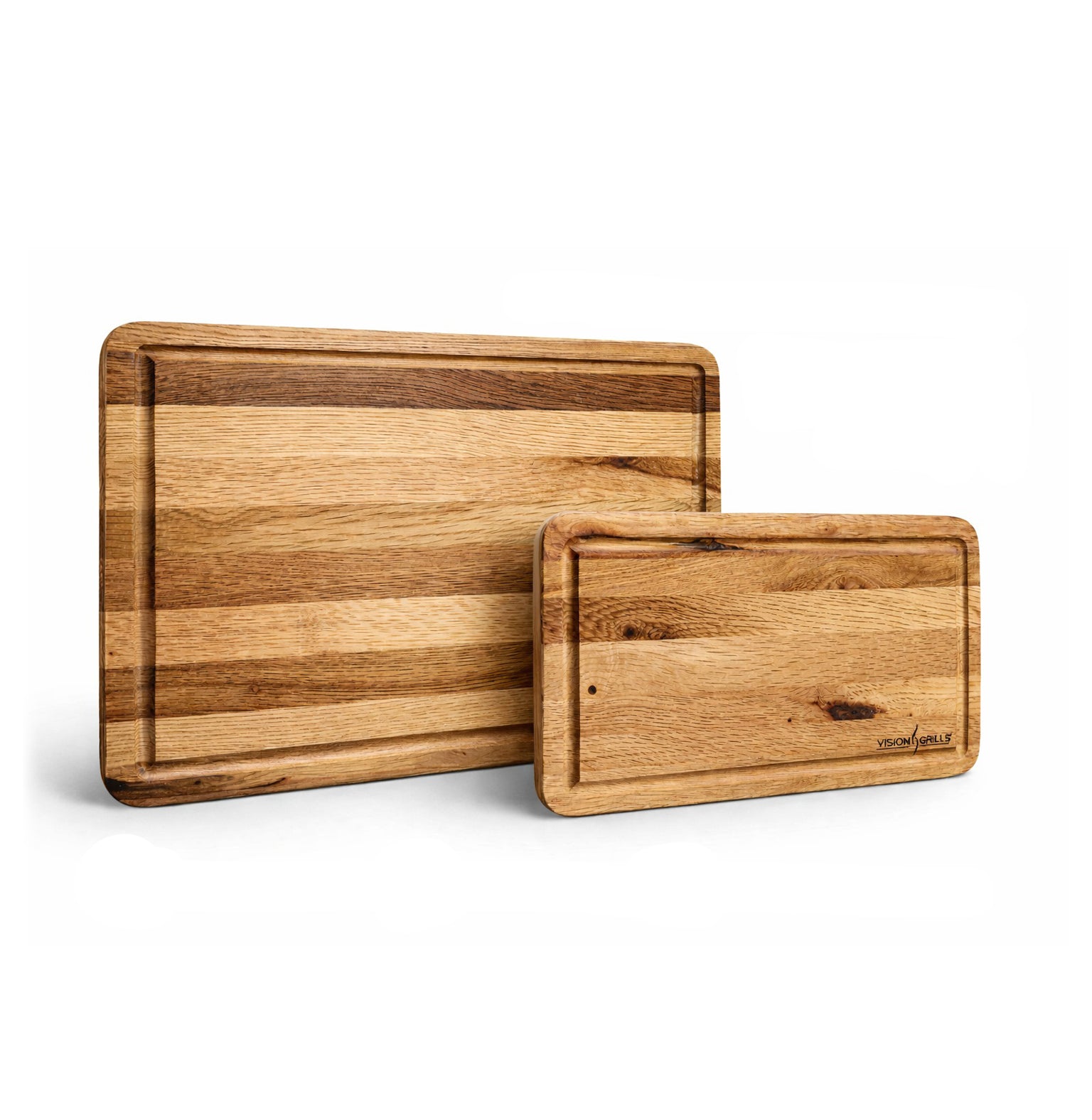 Set 2 Tablas Encino Natural Para Picar Carne Lisa Madera