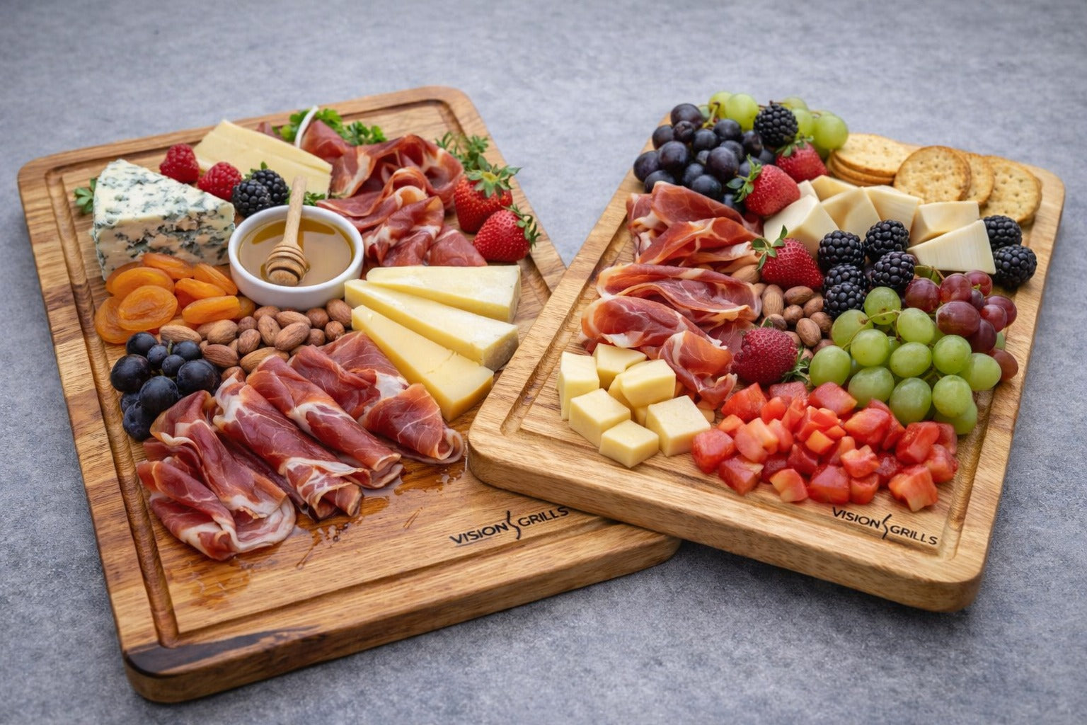 Set 2 Tablas Encino Natural Para Picar Carne Lisa Madera
